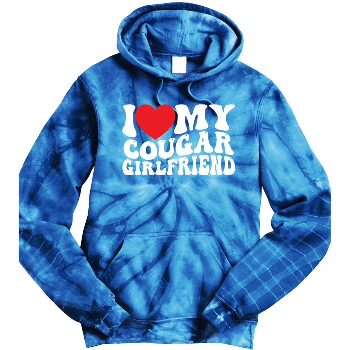 I Love My Cougar Friend Groovy Retro Gift Tie Dye Hoodie