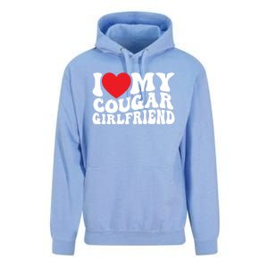 I Love My Cougar Friend Groovy Retro Gift Unisex Surf Hoodie