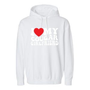 I Love My Cougar Friend Groovy Retro Gift Garment-Dyed Fleece Hoodie