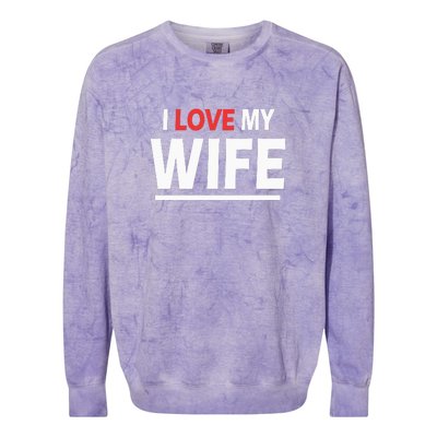 I Love My Wife | I Heart My Wife Colorblast Crewneck Sweatshirt