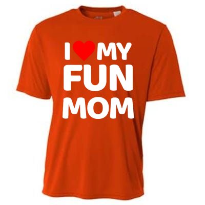 I Love My Mom Heart MotherS Day I Love My Fun Mom Gift Cooling Performance Crew T-Shirt