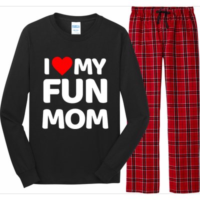 I Love My Mom Heart MotherS Day I Love My Fun Mom Gift Long Sleeve Pajama Set