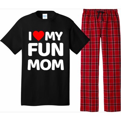 I Love My Mom Heart MotherS Day I Love My Fun Mom Gift Pajama Set