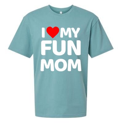 I Love My Mom Heart MotherS Day I Love My Fun Mom Gift Sueded Cloud Jersey T-Shirt