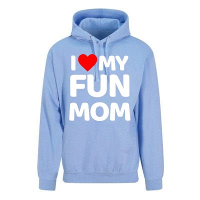 I Love My Mom Heart MotherS Day I Love My Fun Mom Gift Unisex Surf Hoodie