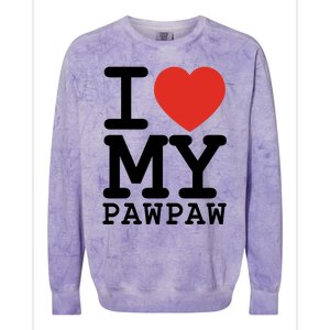 I Love My Pawpaw Family Matching Valentines Day Gift Colorblast Crewneck Sweatshirt