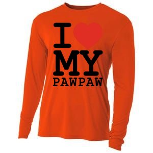 I Love My Pawpaw Family Matching Valentines Day Gift Cooling Performance Long Sleeve Crew