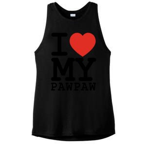 I Love My Pawpaw Family Matching Valentines Day Gift Ladies PosiCharge Tri-Blend Wicking Tank