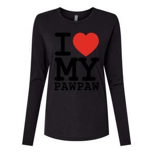 I Love My Pawpaw Family Matching Valentines Day Gift Womens Cotton Relaxed Long Sleeve T-Shirt