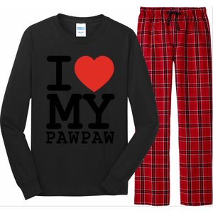 I Love My Pawpaw Family Matching Valentines Day Gift Long Sleeve Pajama Set