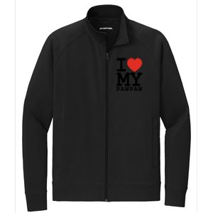 I Love My Pawpaw Family Matching Valentines Day Gift Stretch Full-Zip Cadet Jacket