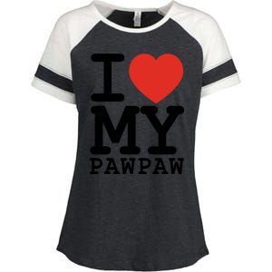 I Love My Pawpaw Family Matching Valentines Day Gift Enza Ladies Jersey Colorblock Tee