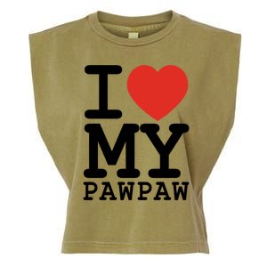 I Love My Pawpaw Family Matching Valentines Day Gift Garment-Dyed Women's Muscle Tee