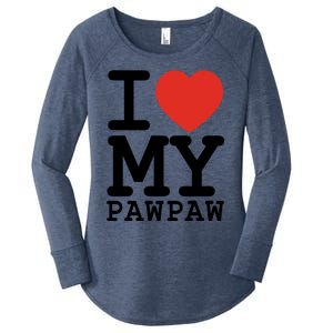 I Love My Pawpaw Family Matching Valentines Day Gift Women's Perfect Tri Tunic Long Sleeve Shirt