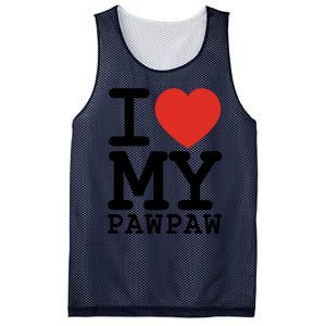 I Love My Pawpaw Family Matching Valentines Day Gift Mesh Reversible Basketball Jersey Tank