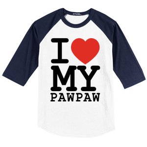 I Love My Pawpaw Family Matching Valentines Day Gift Baseball Sleeve Shirt