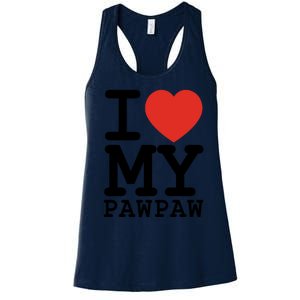 I Love My Pawpaw Family Matching Valentines Day Gift Women's Racerback Tank