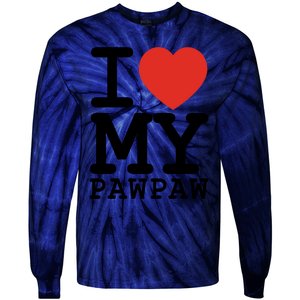 I Love My Pawpaw Family Matching Valentines Day Gift Tie-Dye Long Sleeve Shirt