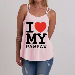 I Love My Pawpaw Family Matching Valentines Day Gift Women's Strappy Tank