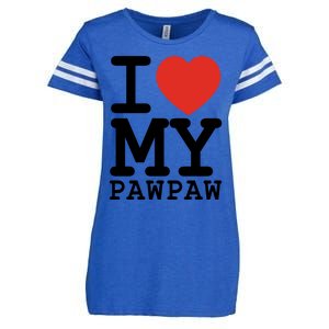 I Love My Pawpaw Family Matching Valentines Day Gift Enza Ladies Jersey Football T-Shirt