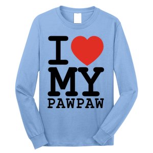 I Love My Pawpaw Family Matching Valentines Day Gift Long Sleeve Shirt