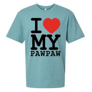 I Love My Pawpaw Family Matching Valentines Day Gift Sueded Cloud Jersey T-Shirt