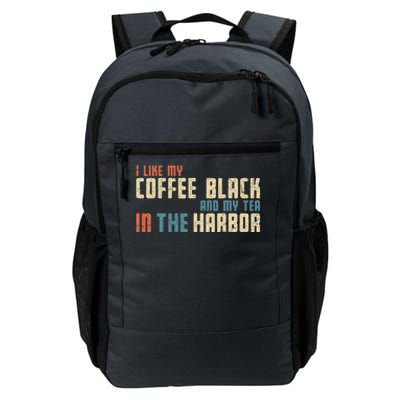 I Like My Coffee Black And My Tea In The Harbor Retro USA Daily Commute Backpack