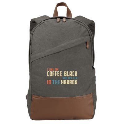 I Like My Coffee Black And My Tea In The Harbor Retro USA Cotton Canvas Backpack