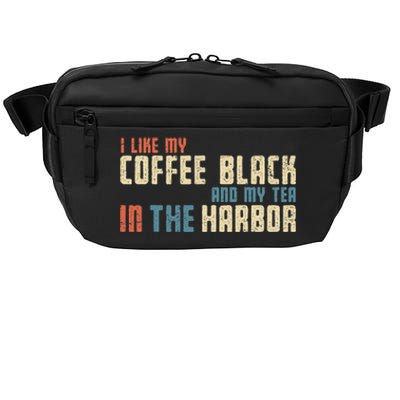 I Like My Coffee Black And My Tea In The Harbor Retro USA Crossbody Pack