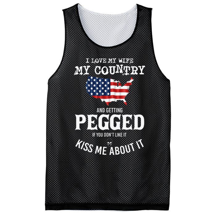 I Love My Wife My Country And Getting Pegged If You Don't Mesh Reversible Basketball Jersey Tank