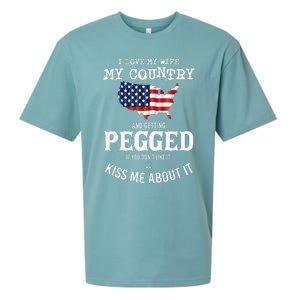 I Love My Wife My Country And Getting Pegged If You Don't Sueded Cloud Jersey T-Shirt