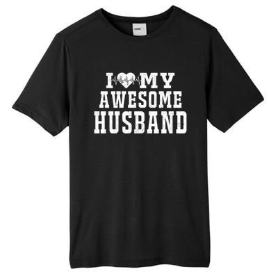 I Love My Awesome Husband Heartbeat Father's Day Husband Gift Tall Fusion ChromaSoft Performance T-Shirt