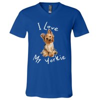 I Love My Yorkie Gift Dog Gift Idea Gift V-Neck T-Shirt