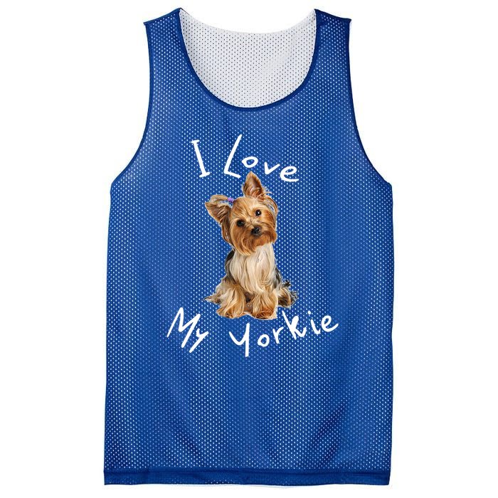 I Love My Yorkie Gift Dog Gift Idea Gift Mesh Reversible Basketball Jersey Tank