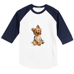 I Love My Yorkie Gift Dog Gift Idea Gift Baseball Sleeve Shirt