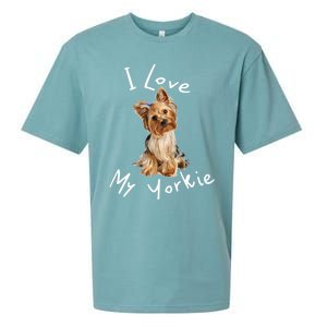 I Love My Yorkie Gift Dog Gift Idea Gift Sueded Cloud Jersey T-Shirt