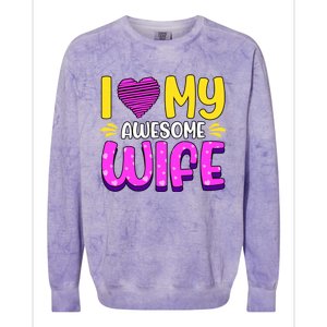 I Love My Awesome Wife Gift Colorblast Crewneck Sweatshirt