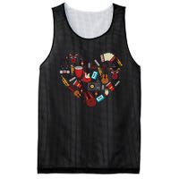 I Love Music Cool Musical Instruments Heart Teacher Musician Mesh Reversible Basketball Jersey Tank