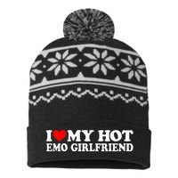 I Love My Hot Emo Girlfriend I Red Heart My Hot Emo Gf USA-Made Snowflake Beanie