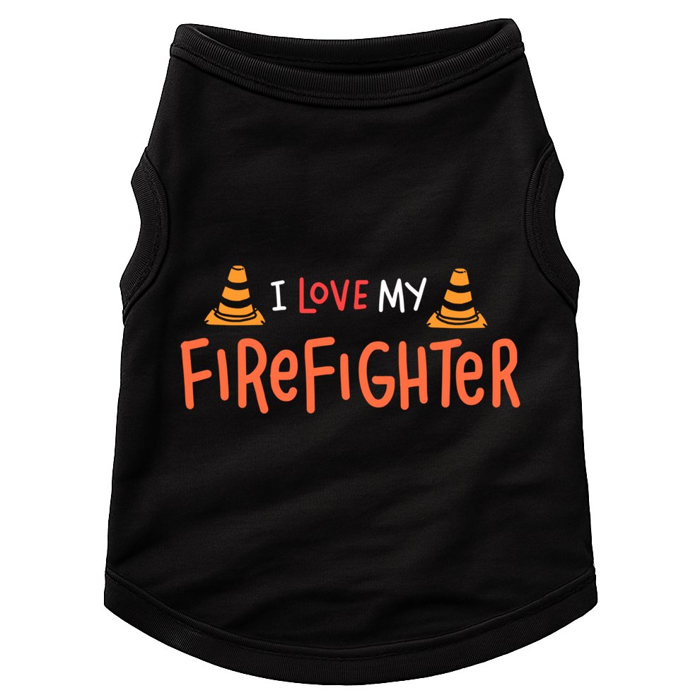 I Love My Firefighter Fire Funny Gift Wife Husband Gift Doggie Tank