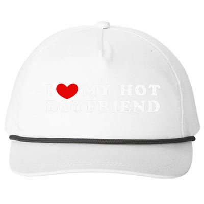 I Love My Hot Boyfriend I Heart My Hot Boyfriend Snapback Five-Panel Rope Hat