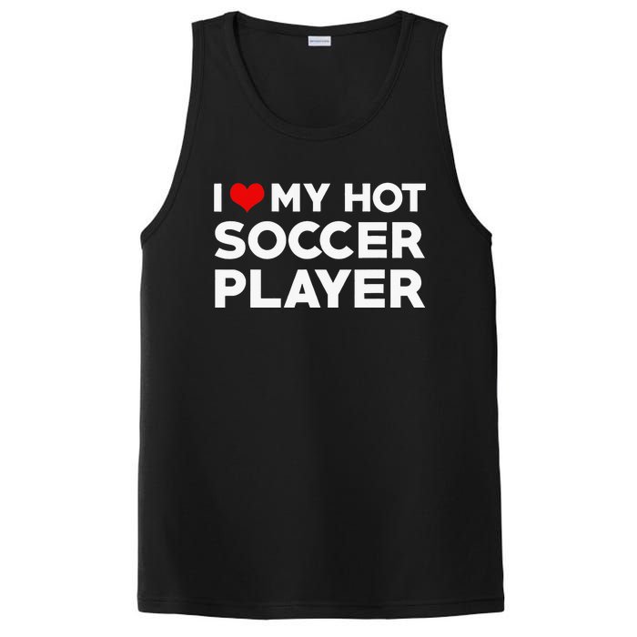 I Love My Hot Soccer Player Boyfriend funny Couple PosiCharge Competitor Tank