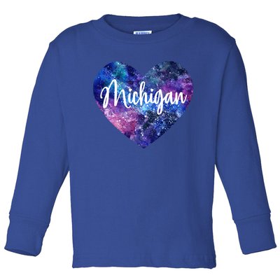 I Love Michigan Usa Gift Toddler Long Sleeve Shirt