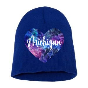 I Love Michigan Usa Gift Short Acrylic Beanie