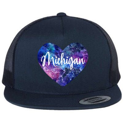 I Love Michigan Usa Gift Flat Bill Trucker Hat