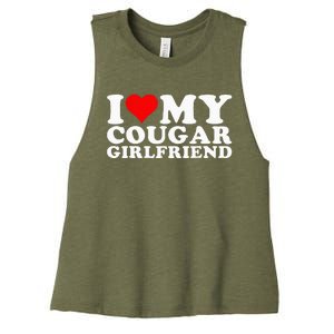 I Love My Cougar Girlfriend I Heart My Cougar Girlfriend GF Women's Racerback Cropped Tank