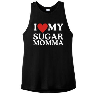 I Love My Sugar Momma I Heart My Sugar Momma GF Funny Ladies PosiCharge Tri-Blend Wicking Tank