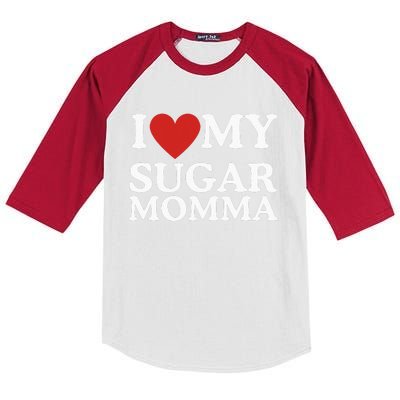 I Love My Sugar Momma I Heart My Sugar Momma GF Funny Kids Colorblock Raglan Jersey