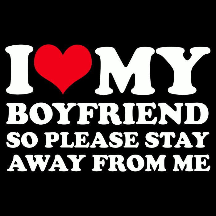 I Love My Bf I Love My Boyfriend So Please Stay Away V-Neck T-Shirt