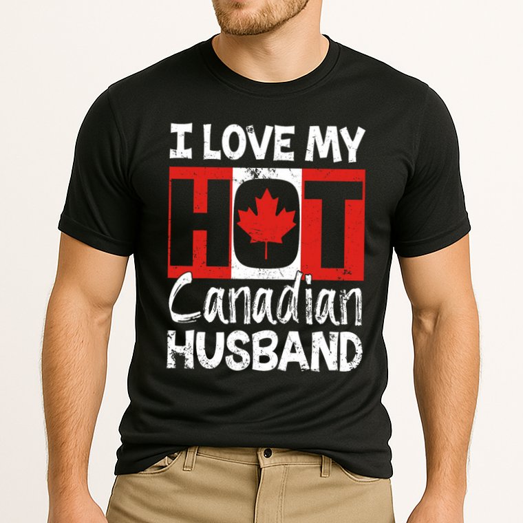 I Love My Hot Husband Canadian Maple Leaf Canada Flag Ottawa Cooling Performance Crew T-Shirt